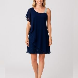 Betsey Johnson Navy Blue Sequin Mini Party Dress | Size 2